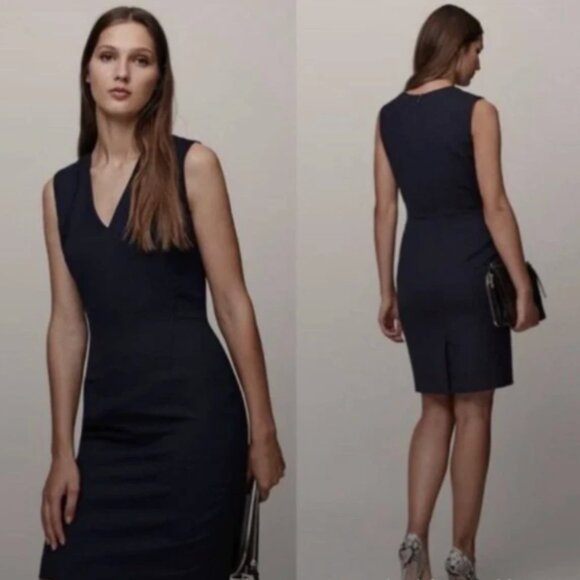 REISS Faulkner Wool Blend Dress - Picture 1 of 16